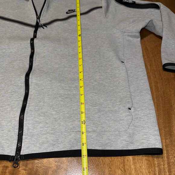 NIKE SPORTSWEAR TECH FLEECE GREY BLACK MEN'S FULL-ZIP HOODIE CU4489-063 SIZE XXL - Picture 9 of 10